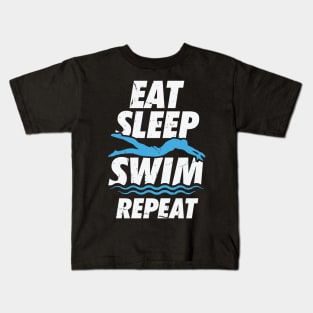 Eat Sleep Swim Repeat Swimming Swimmer Gift Kids T-Shirt